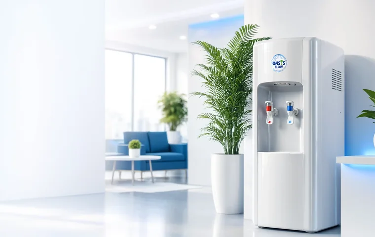 Oasis Flow water dispenser stocked and ready in a bright office reception